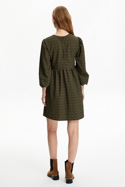  ÇİZGİLİ MİNİ PEPLUM ELBİSE