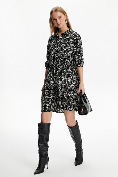  DESENLİ MİNİ KLOŞ ELBİSE