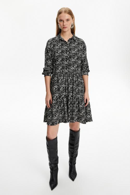  DESENLİ MİNİ KLOŞ ELBİSE