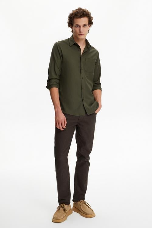  VİSKOZ KARIŞIMLI REGULAR FIT GÖMLEK