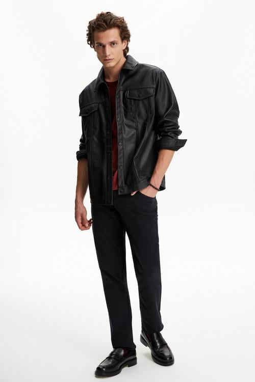  DERİ GÖRÜNÜMLÜ CEKET