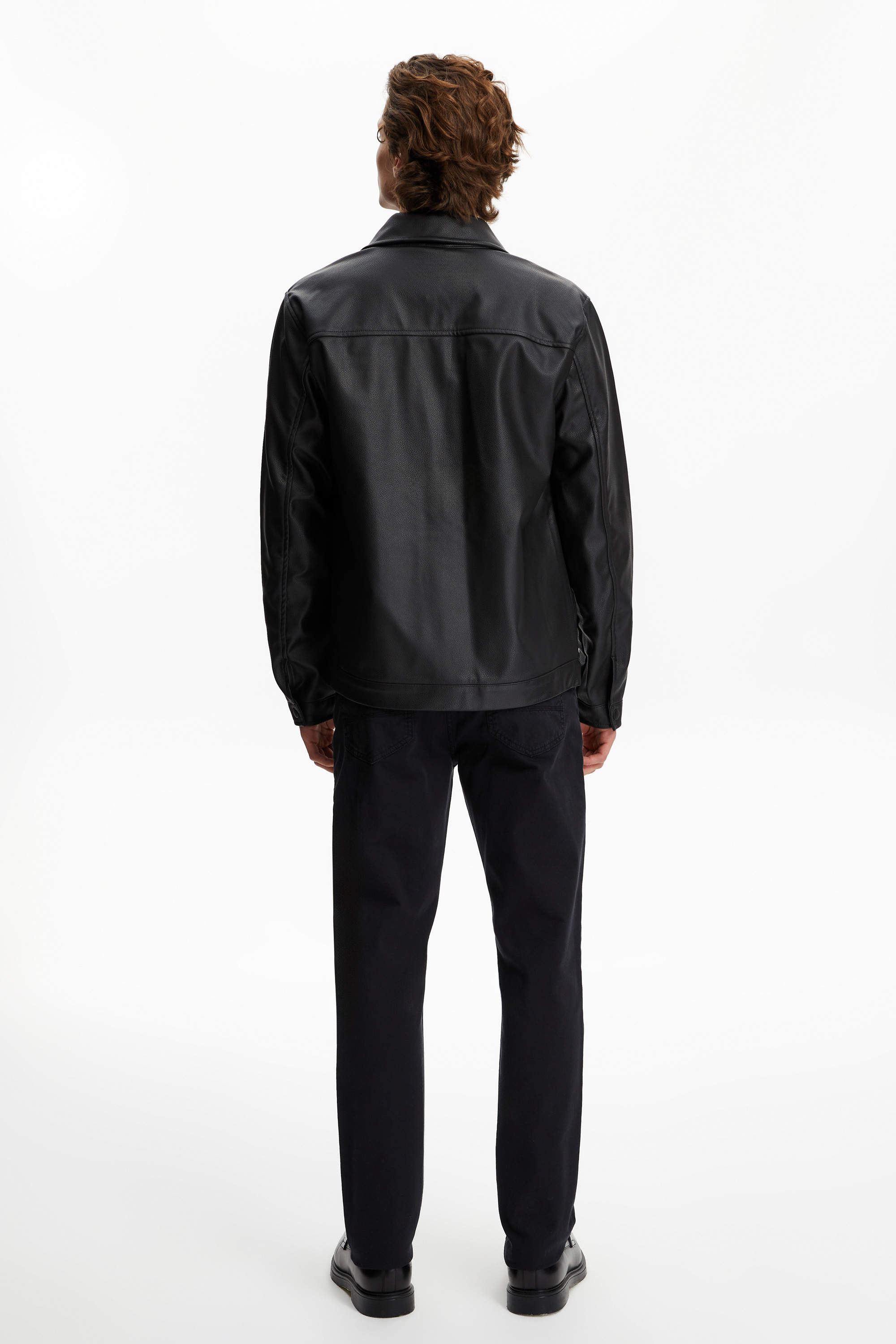 DERİ GÖRÜNÜMLÜ CEKET