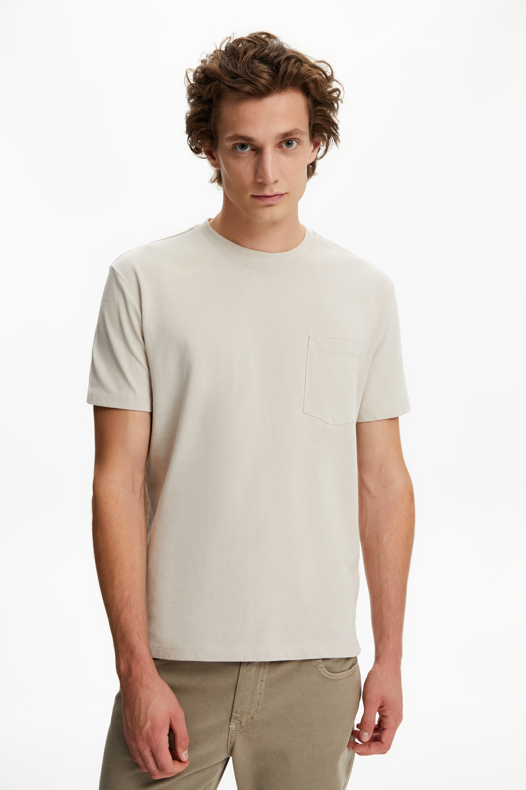 BİSİKLET YAKA KISA KOLLU T-SHIRT