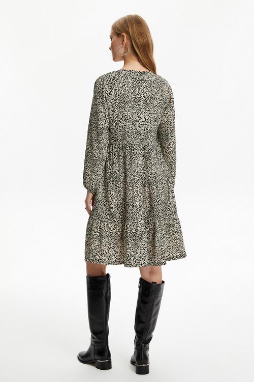  DESENLİ MİNİ KLOŞ ELBİSE