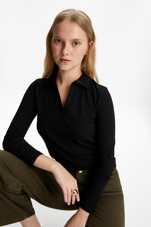  POLO YAKA UZUN KOLLU T-SHIRT