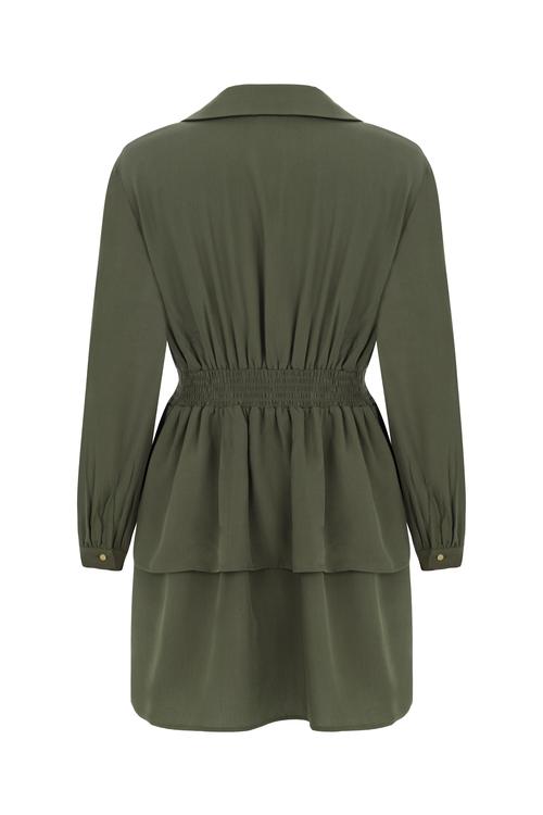  LİYOSEL KARIŞIMLI MİNİ KLOŞ ELBİSE