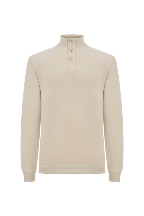  DÜĞMELİ DİK YAKA SWEATSHIRT