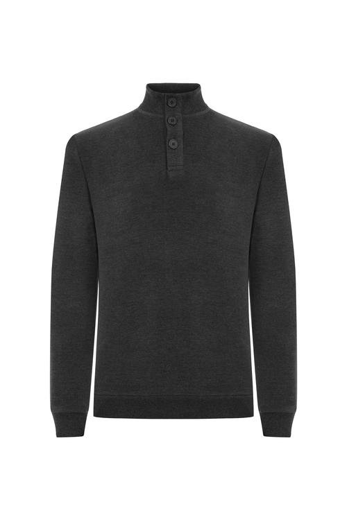  DÜĞMELİ DİK YAKA SWEATSHIRT