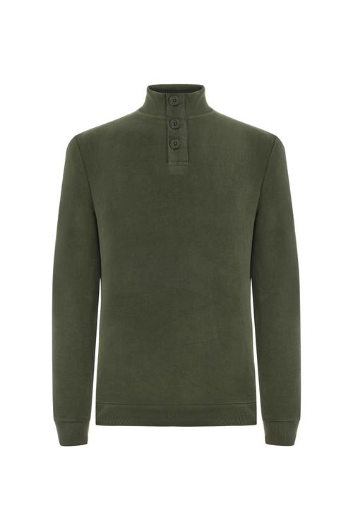  DÜĞMELİ DİK YAKA SWEATSHIRT