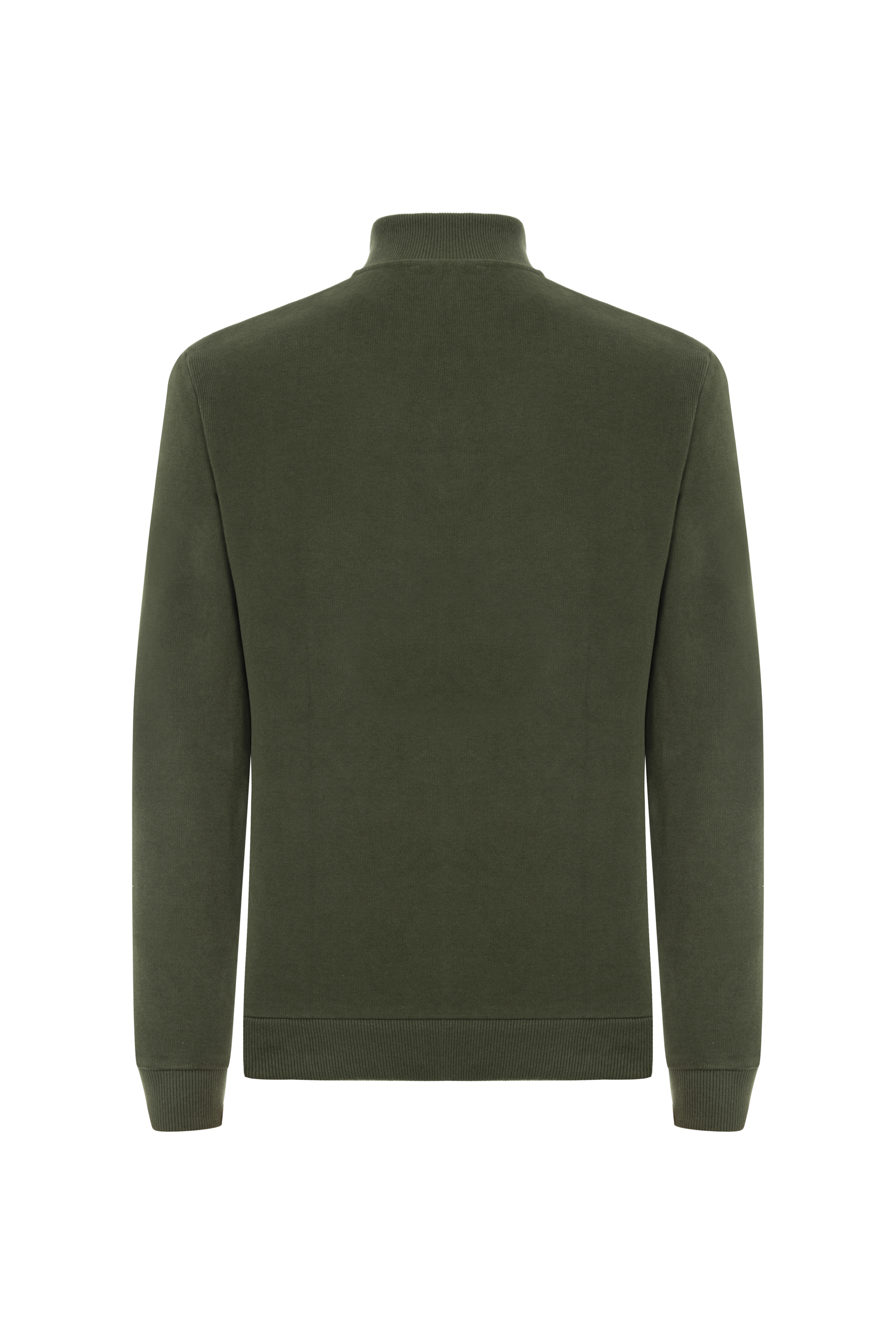 DÜĞMELİ DİK YAKA SWEATSHIRT