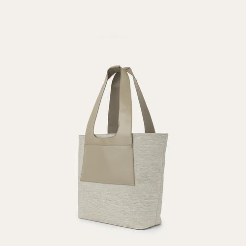  SUNİ DERİ DETAYLI KANVAS EL ÇANTASI