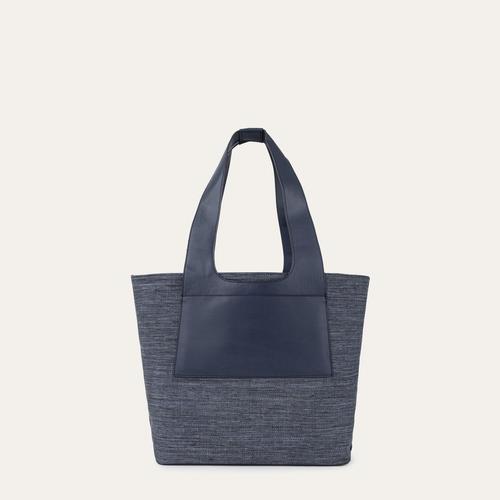  SUNİ DERİ DETAYLI KANVAS EL ÇANTASI