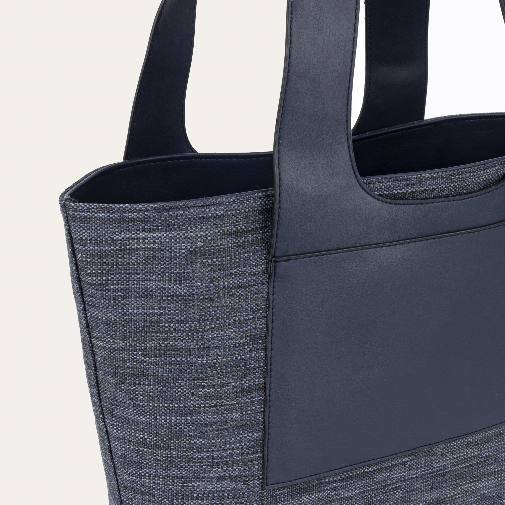 SUNİ DERİ DETAYLI KANVAS EL ÇANTASI