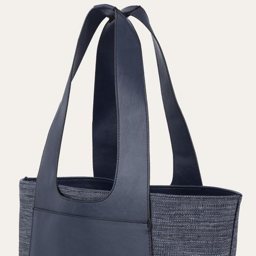  SUNİ DERİ DETAYLI KANVAS EL ÇANTASI