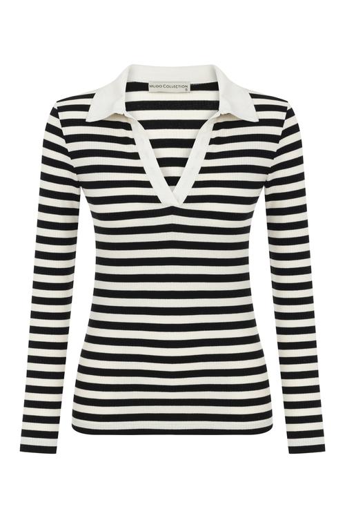  ÇİZGİLİ UZUN KOLLU BLUZ