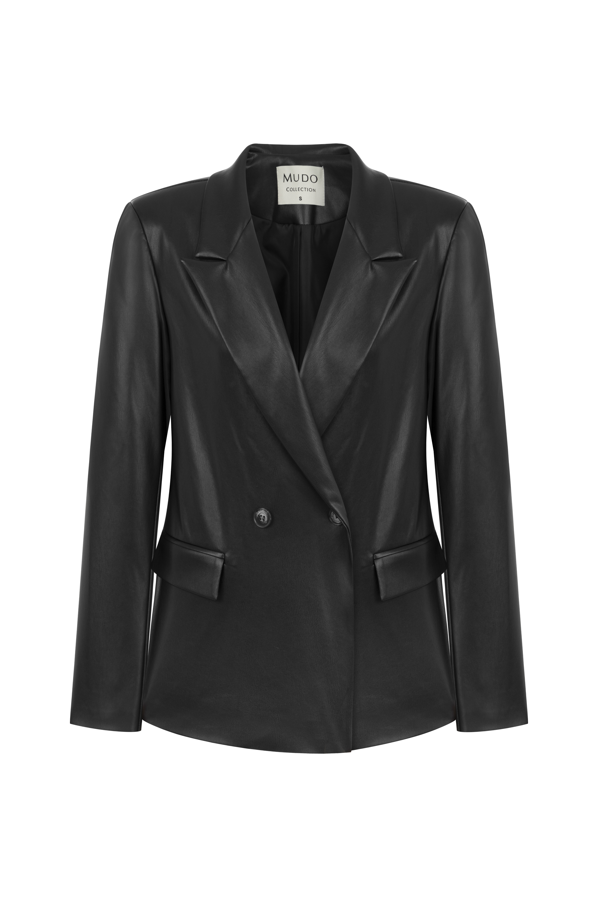 DERİ GÖRÜNÜMLÜ BLAZER CEKET