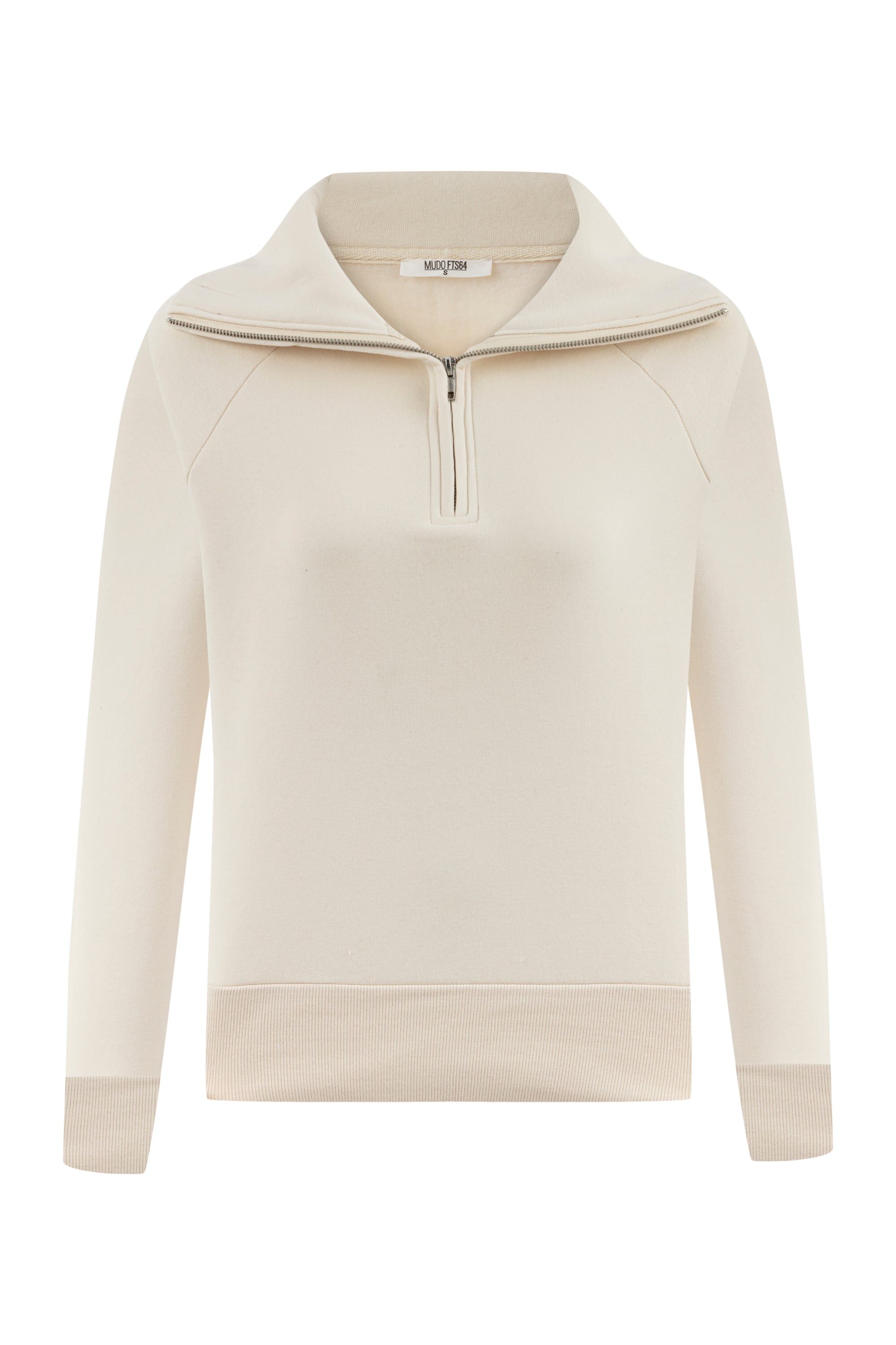 FERMUAR DETAYLI DİK YAKA SWEATSHIRT