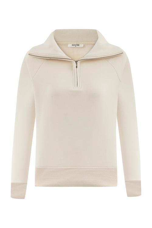  FERMUAR DETAYLI DİK YAKA SWEATSHIRT