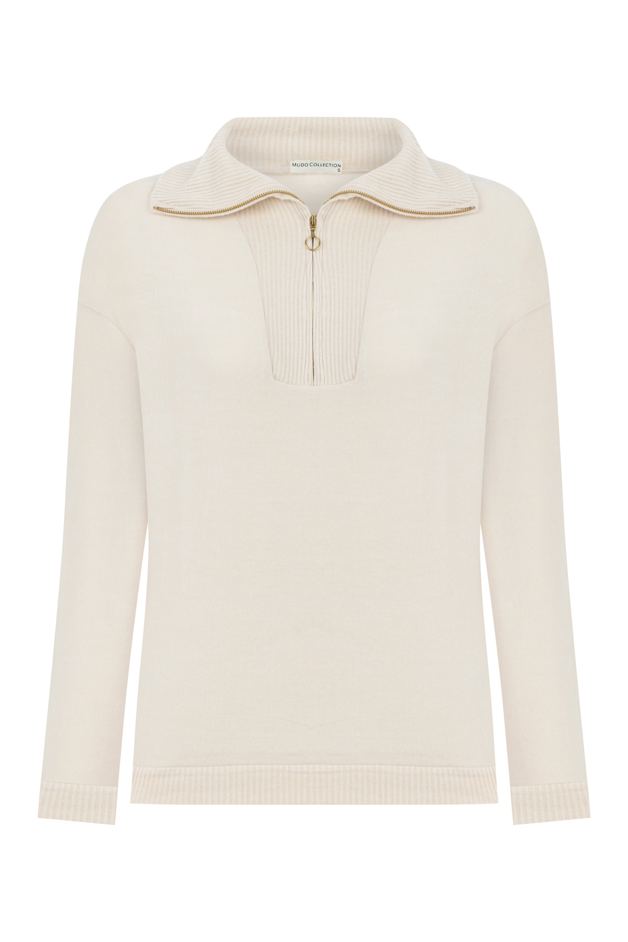 FERMUARLI DETAYLI DİK YAKA KAZAK