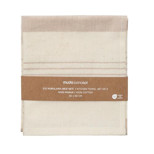  VIEN 2'Lİ KURULAMA BEZİ SETİ BEJ 30X50