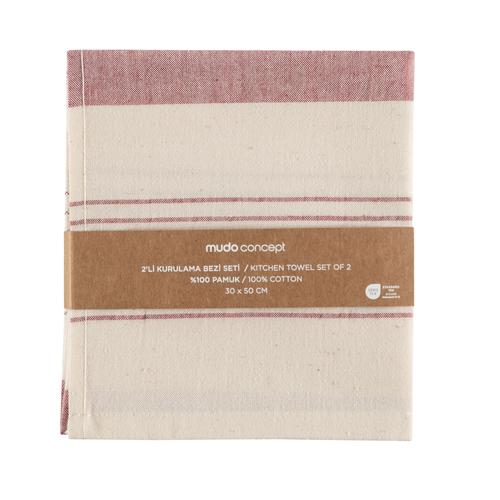  VIEN 2'Lİ KURULAMA BEZİ SETİ BORDO 30X50