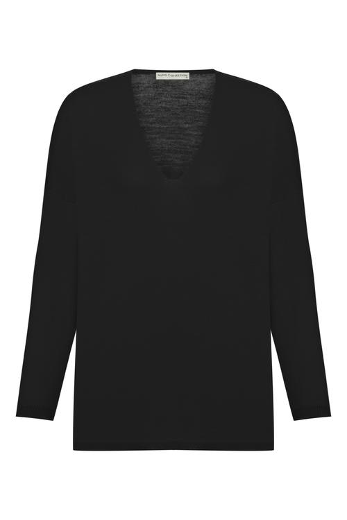  V YAKA MERİNO YÜN KAZAK