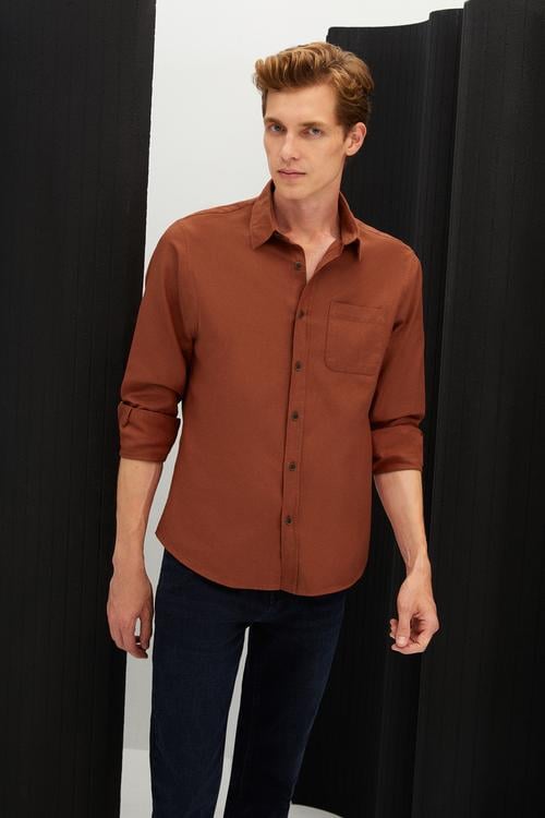  VİSKOZ KARIŞIMLI REGULAR FIT GÖMLEK