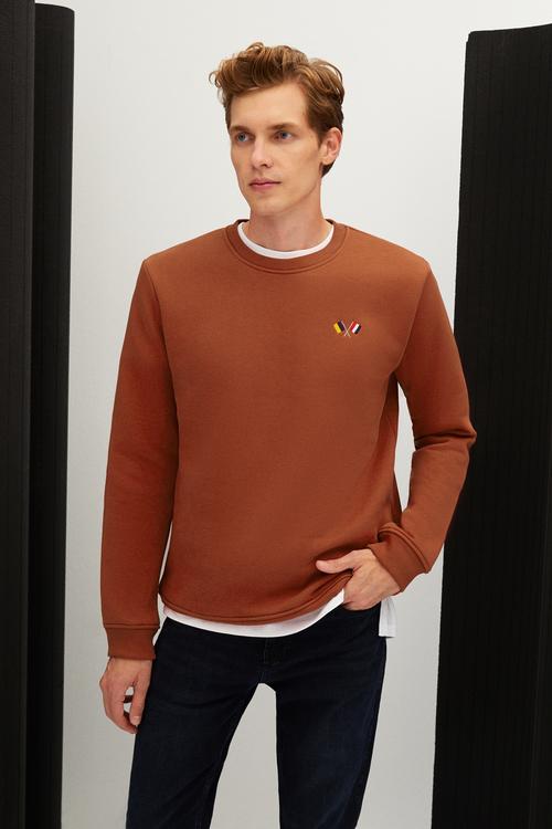  NAKIŞLI BİSİKLET YAKA SWEATSHIRT