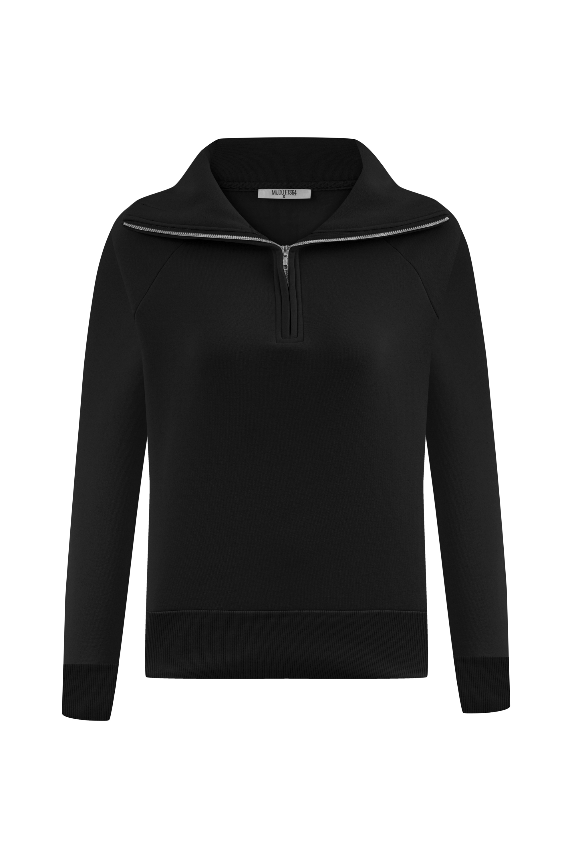 FERMUAR DETAYLI DİK YAKA SWEATSHIRT