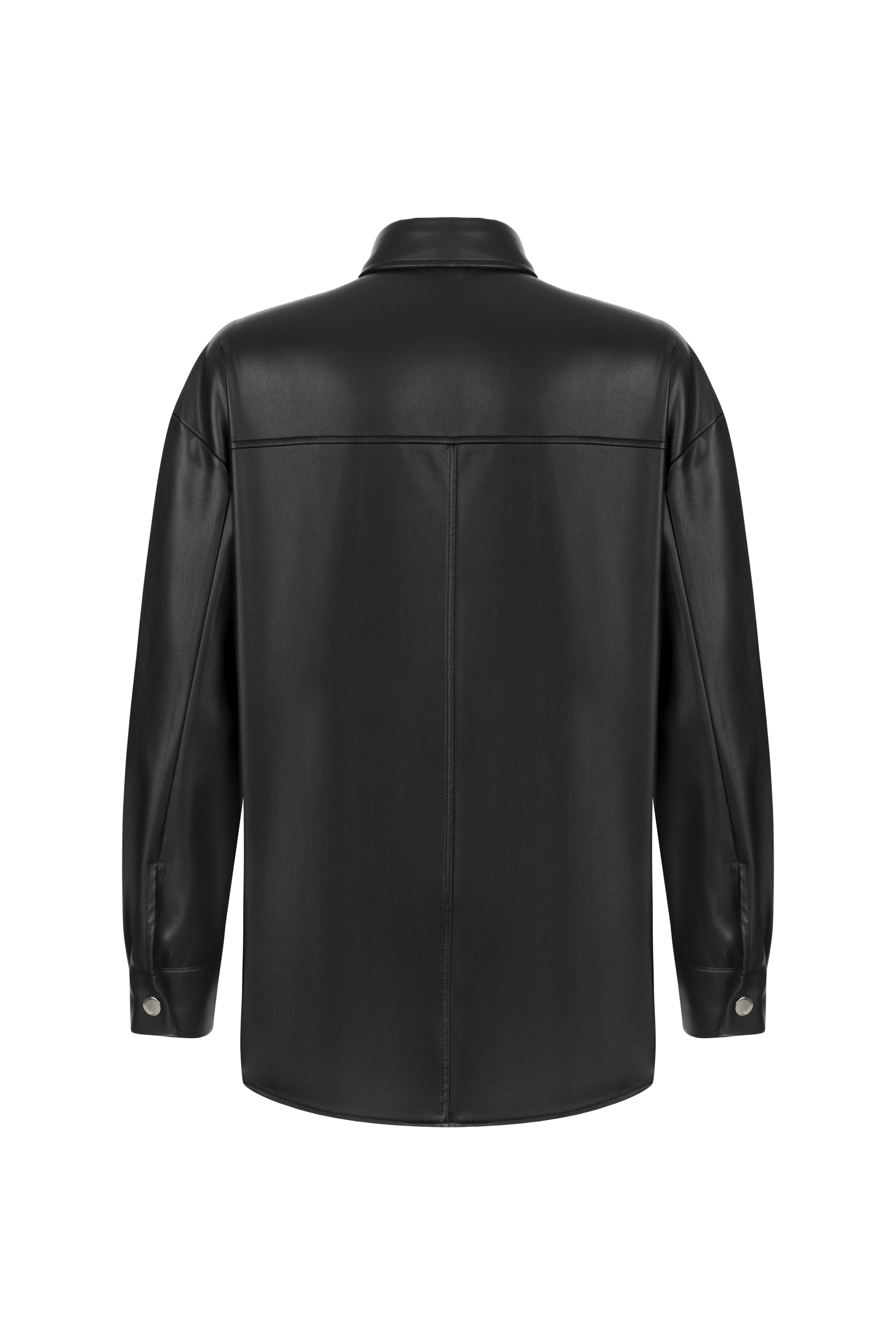 REGULAR FIT DERİ GÖRÜNÜMLÜ GÖMLEK