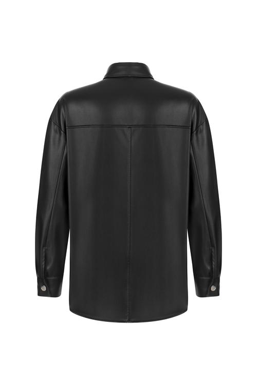  REGULAR FIT DERİ GÖRÜNÜMLÜ GÖMLEK