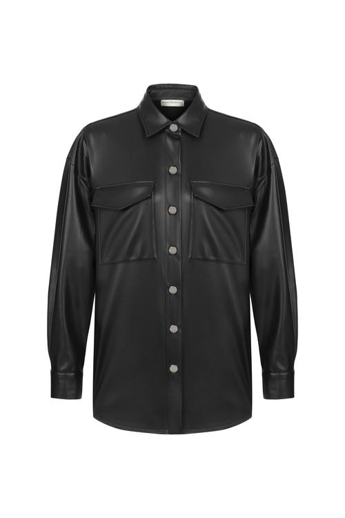  REGULAR FIT DERİ GÖRÜNÜMLÜ GÖMLEK