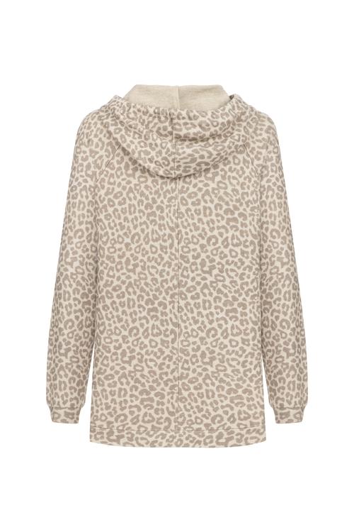  LEOPAR DESENLİ KAPÜŞONLU SWEATSHIRT