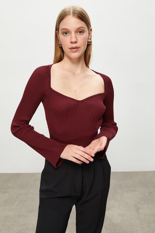  FİTİLLİ AÇIK YAKA TRİKO KAZAK