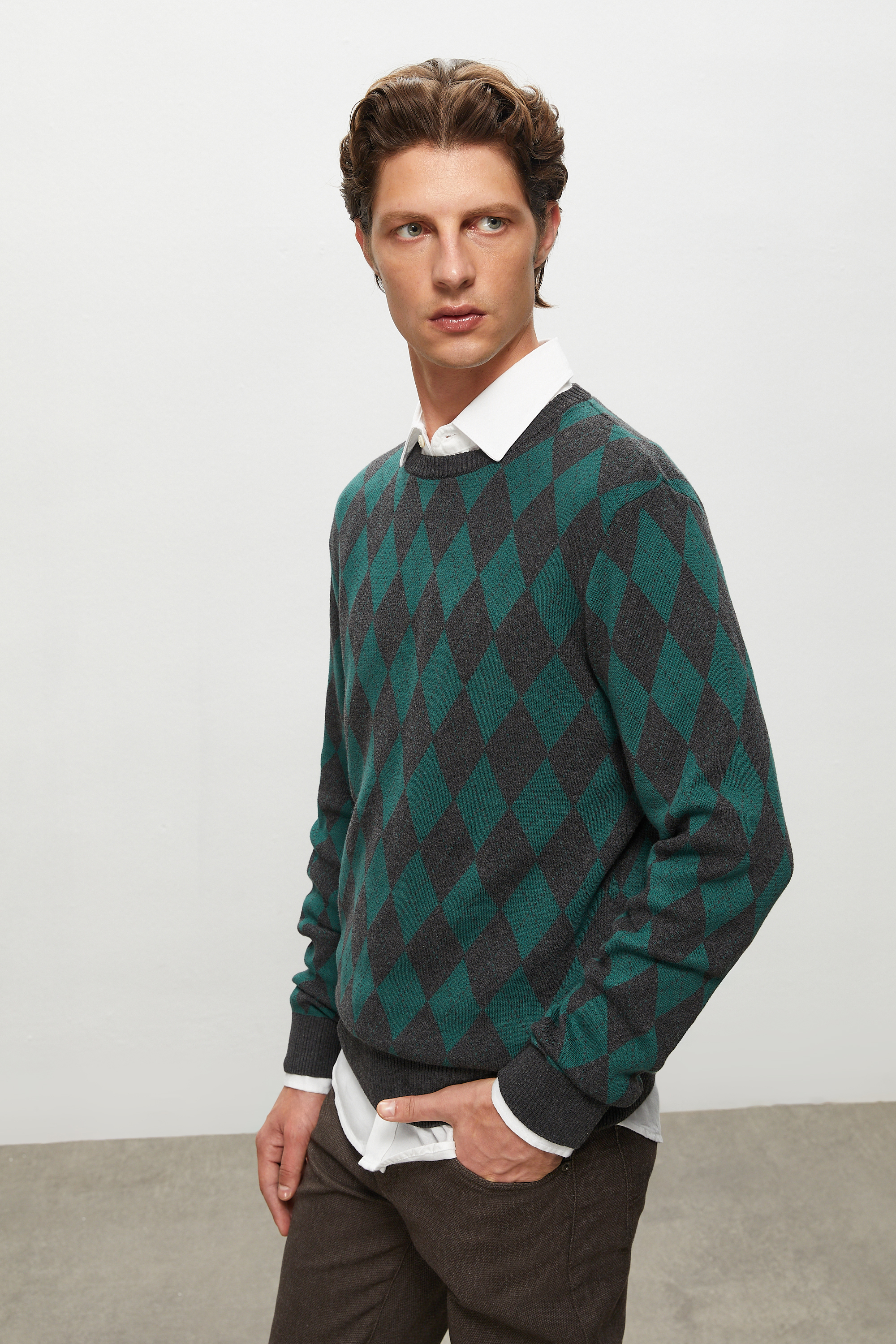 BAKLAVA DESENLİ TRİKO KAZAK