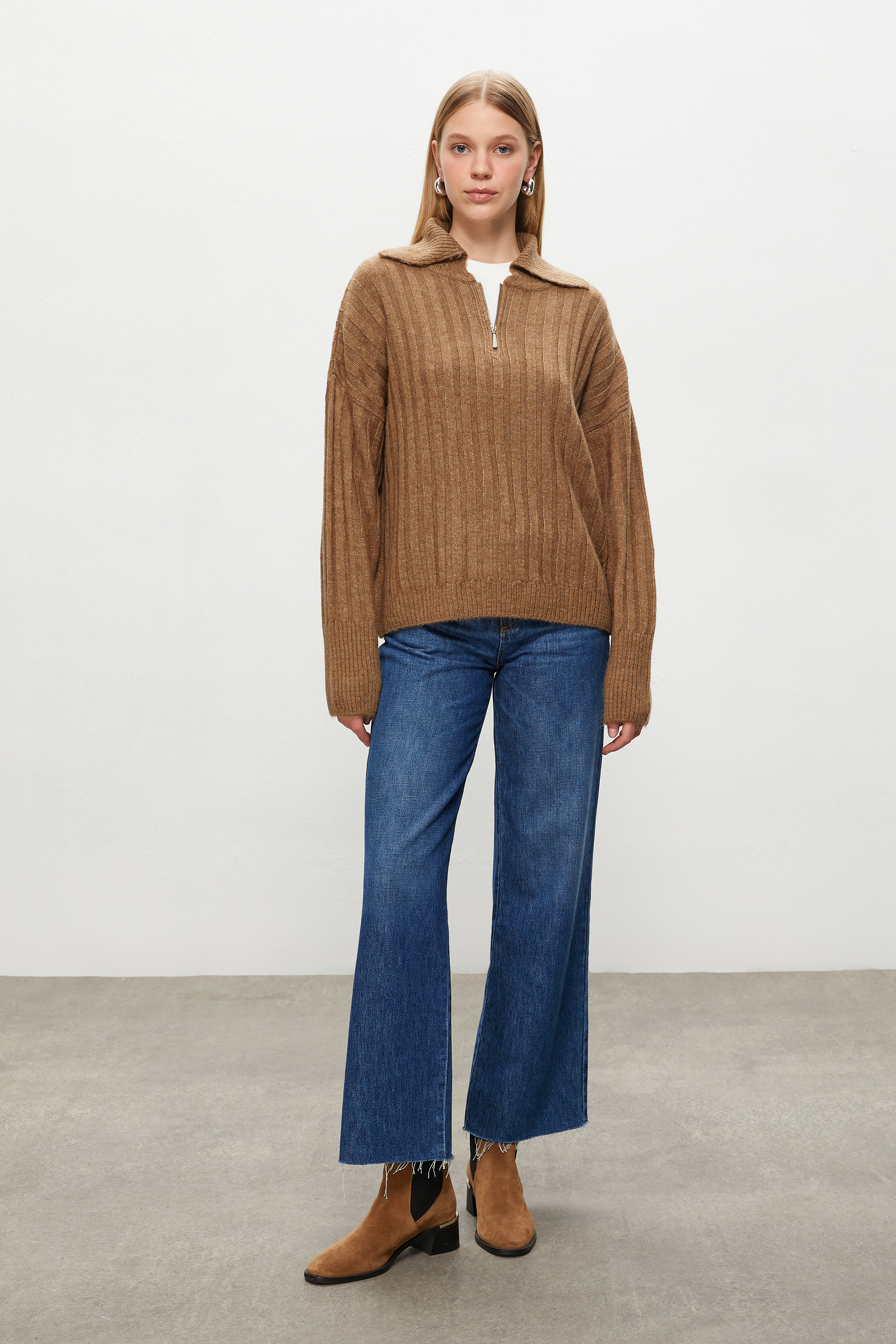 FERMUARLI TRİKO KAZAK