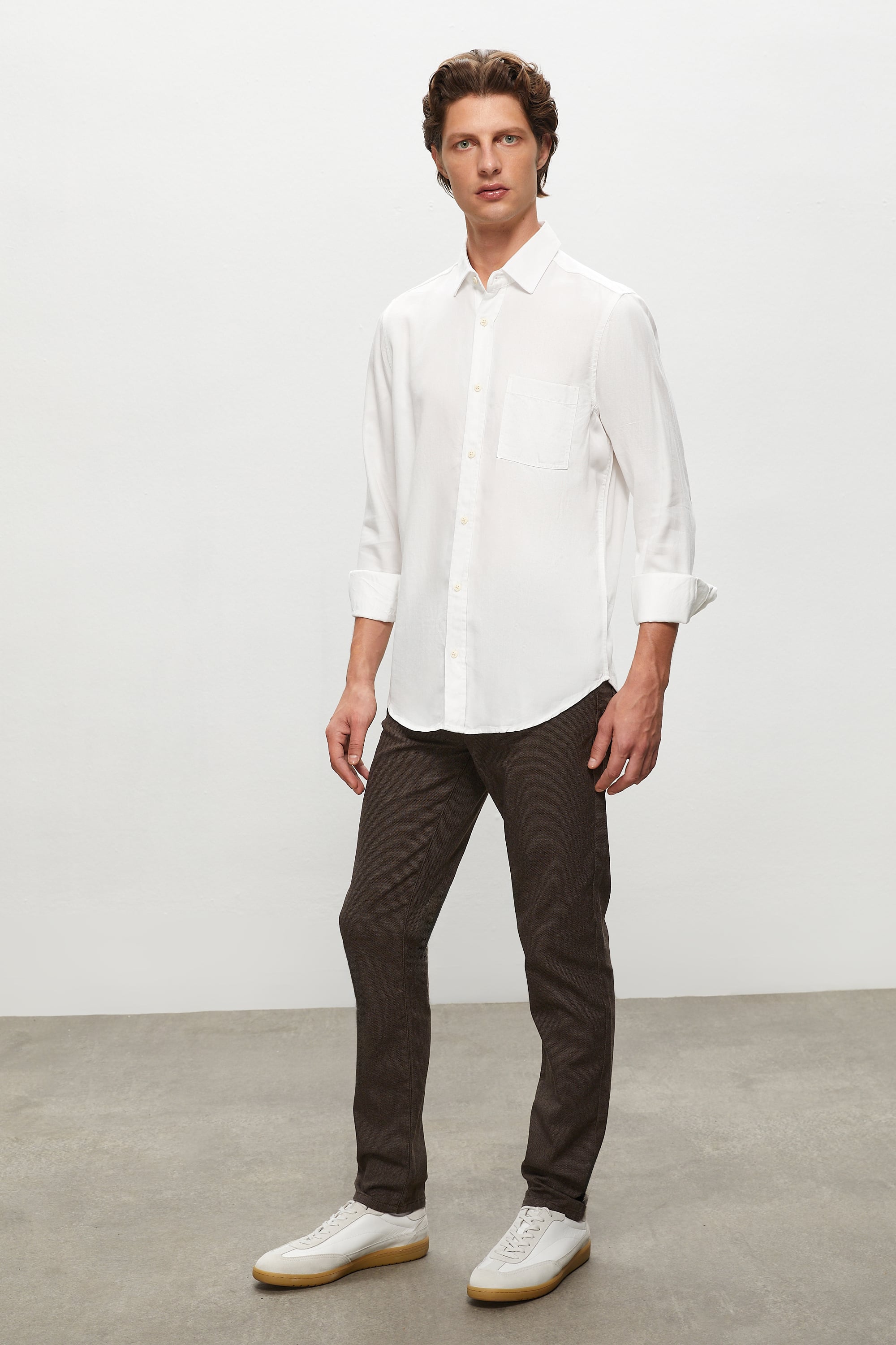 MODAL LİYOSEL KARIŞIMLI REGULAR FIT GÖMLEK