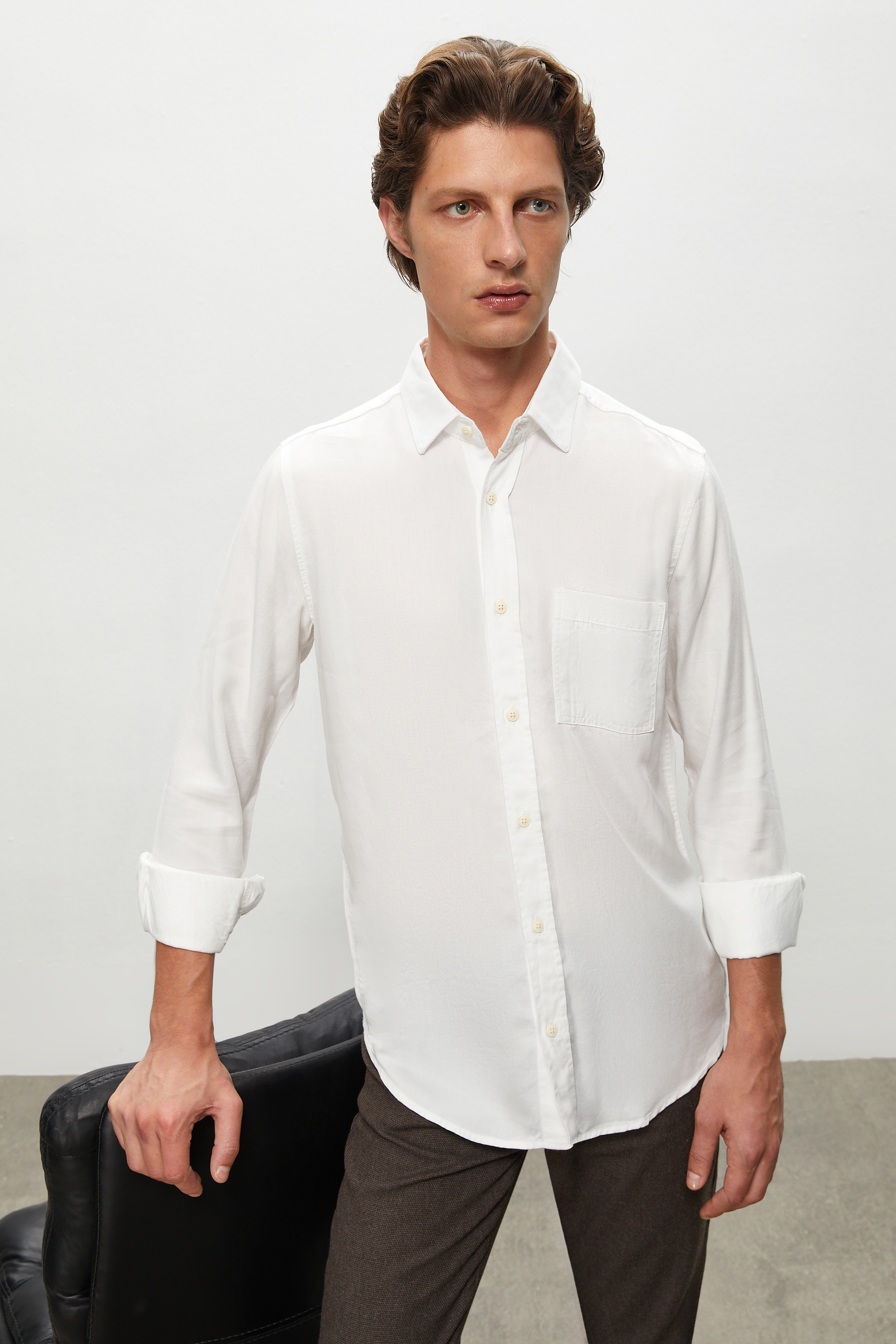 MODAL LİYOSEL KARIŞIMLI REGULAR FIT GÖMLEK