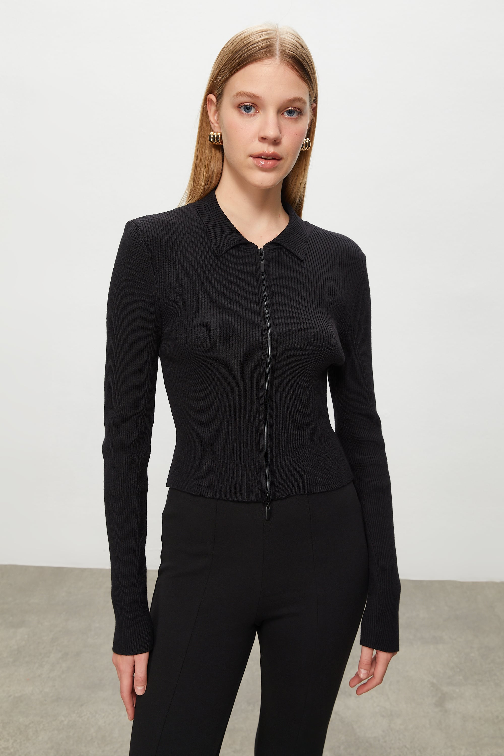 FİTİLLİ POLO YAKA TRİKO HIRKA