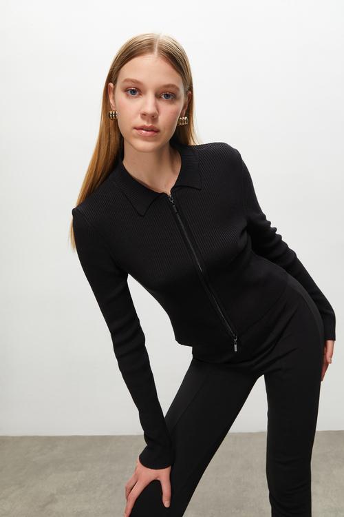  FİTİLLİ POLO YAKA TRİKO HIRKA