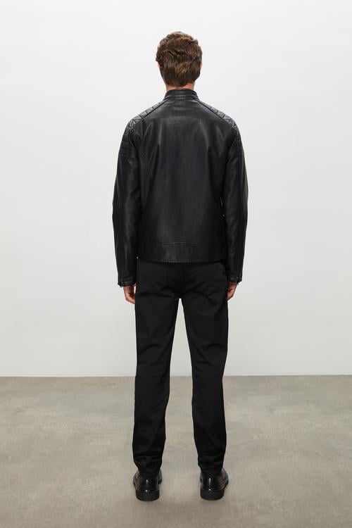  DERİ GÖRÜNÜMLÜ CASUAL CEKET