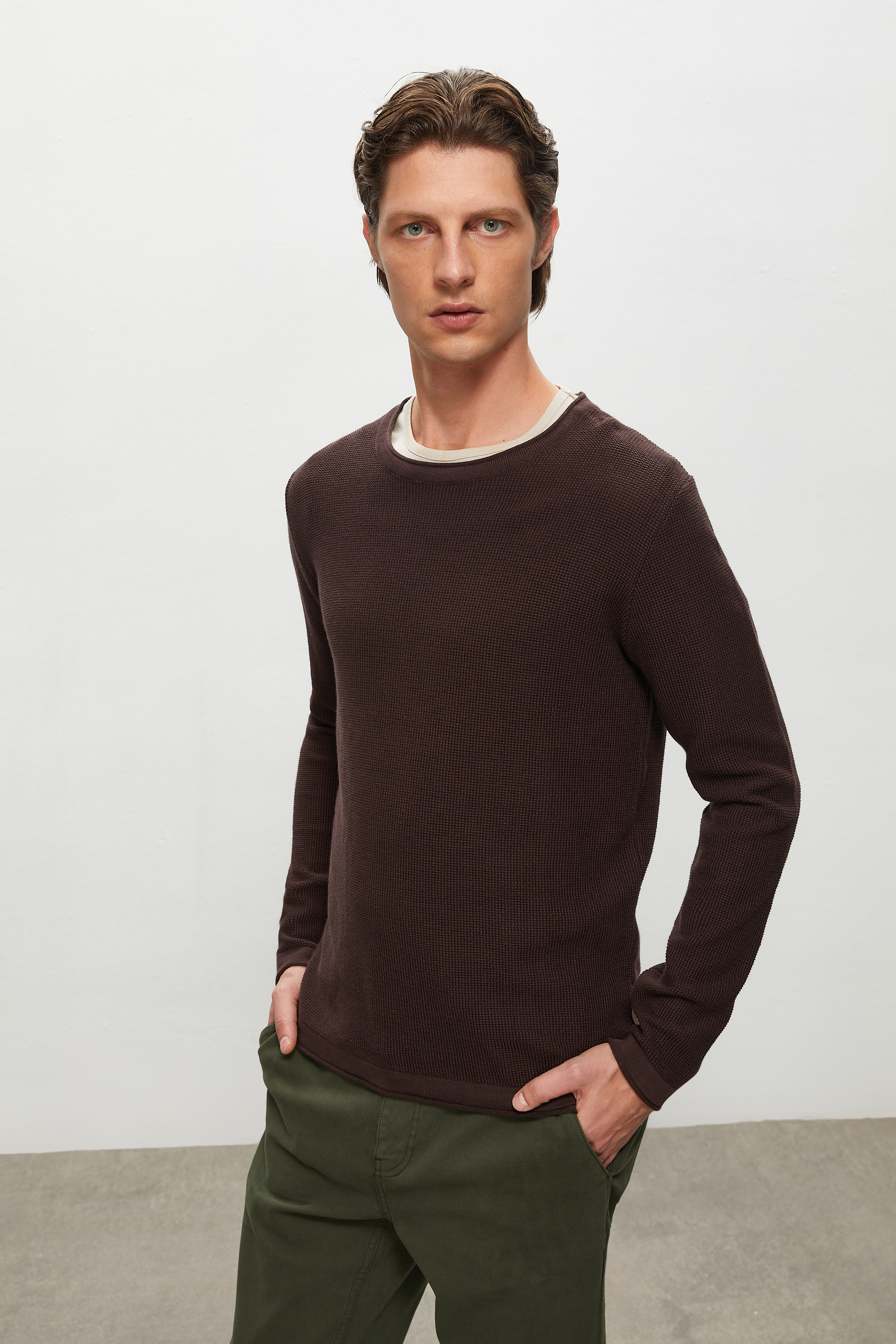 PAMUKLU BİSİKLET YAKA TRİKO KAZAK