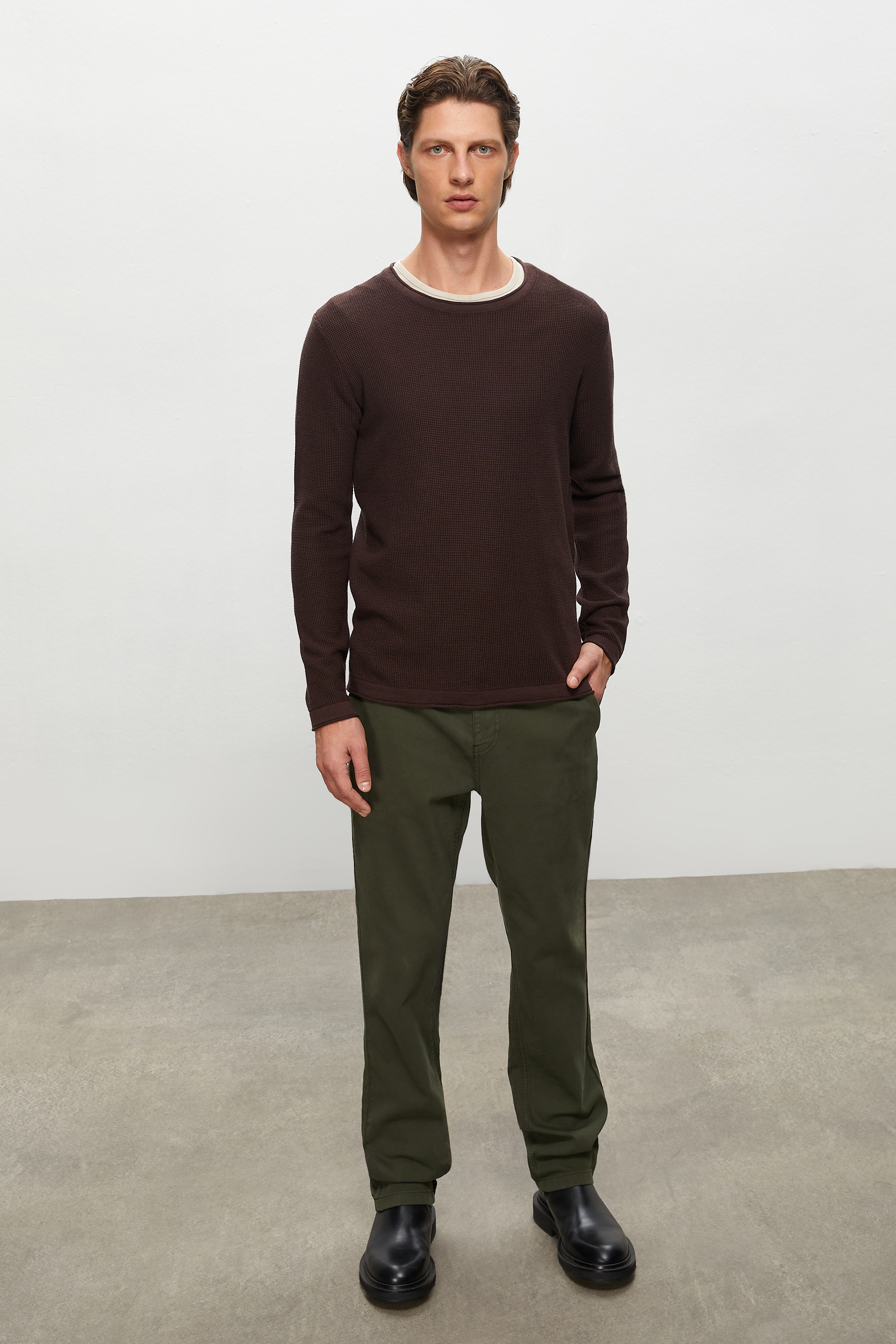 PAMUKLU BİSİKLET YAKA TRİKO KAZAK