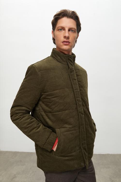  KADİFE DOKULU DİK YAKA ŞİŞME MONT