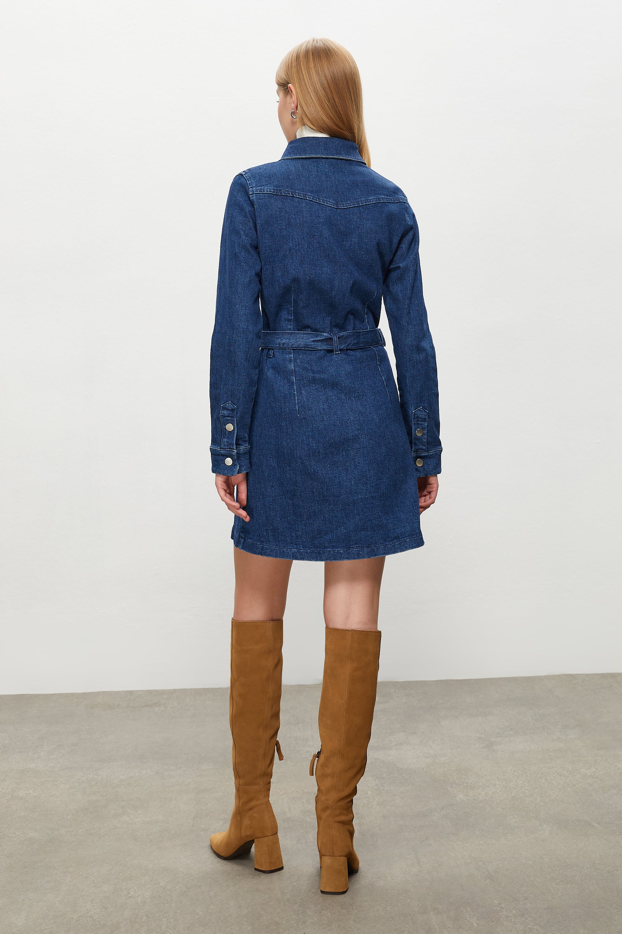 JEAN MİNİ GÖMLEK ELBİSE