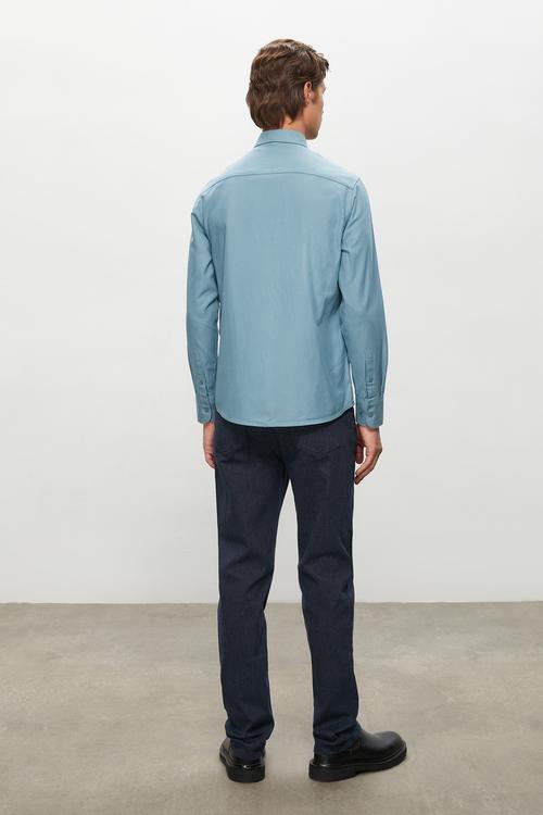  VİSKOZ KARIŞIMLI REGULAR FIT GÖMLEK