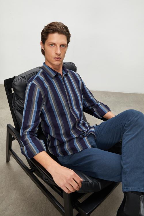  ÇİZGİLİ REGULAR FIT GÖMLEK