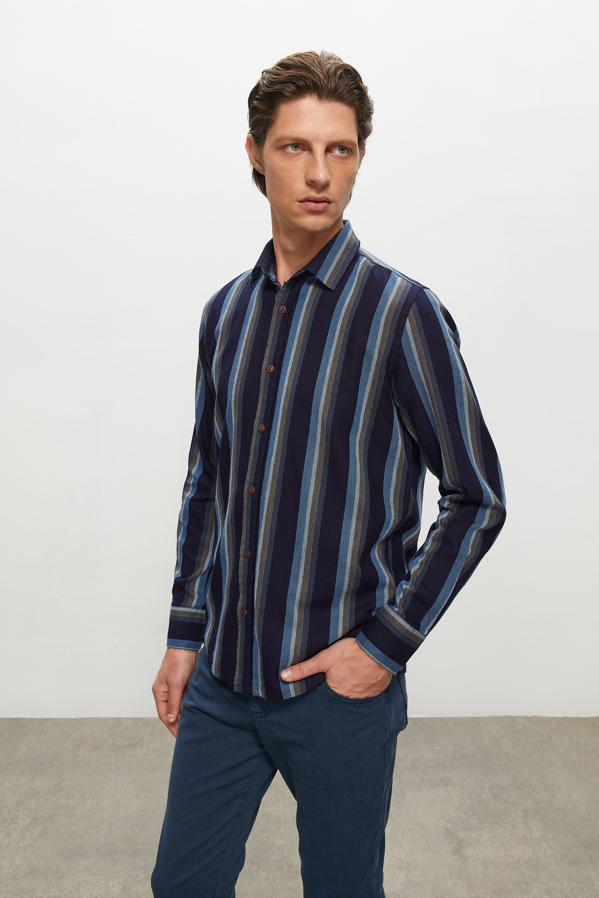 ÇİZGİLİ REGULAR FIT GÖMLEK