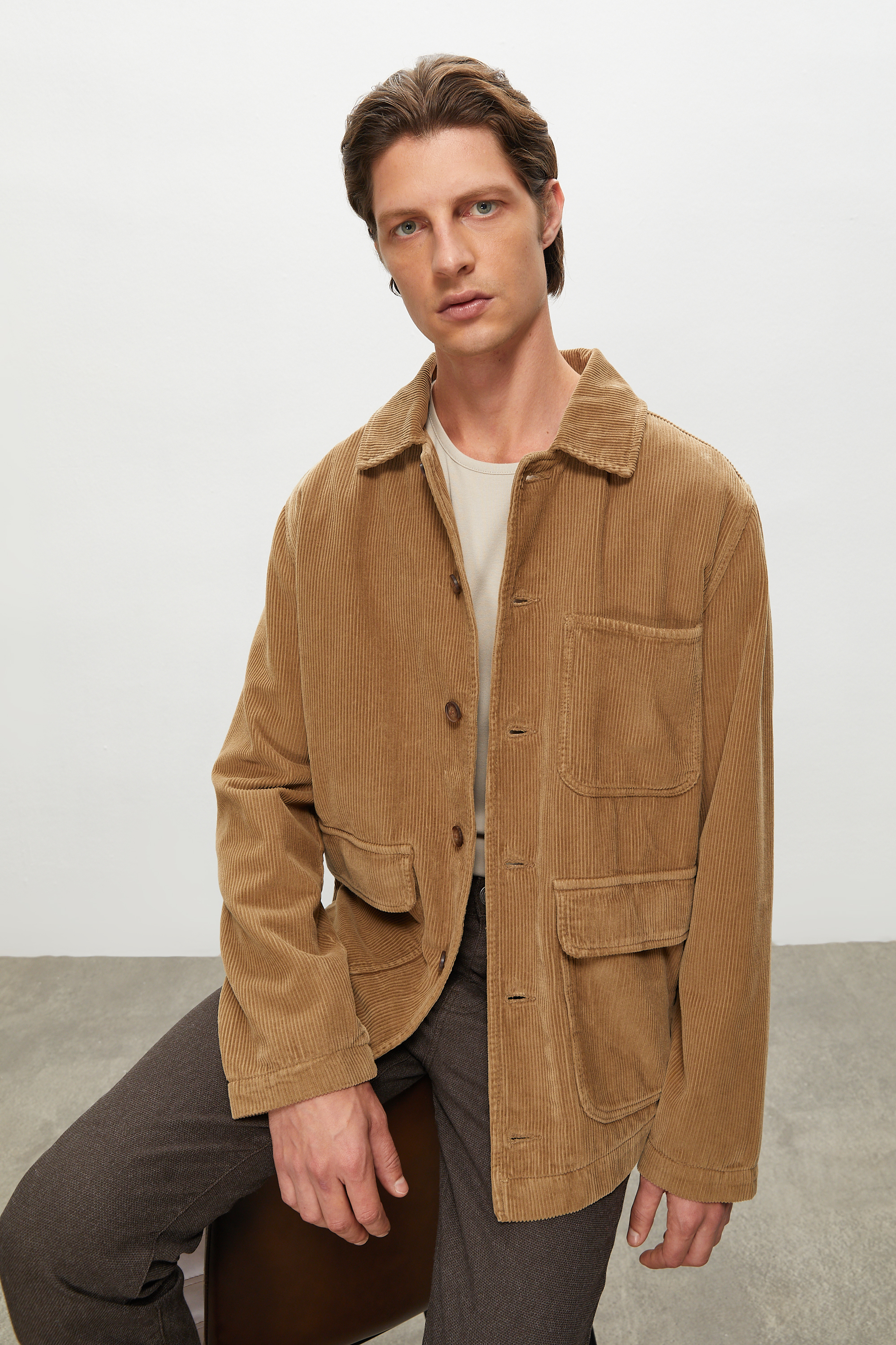 KADİFE DOKULU CASUAL CEKET