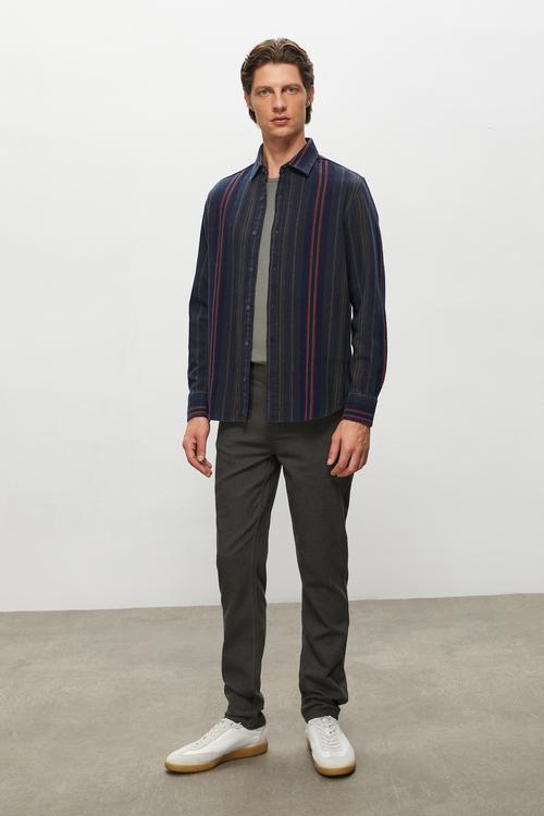  PAMUKLU ÇİZGİLİ REGULAR FIT GÖMLEK